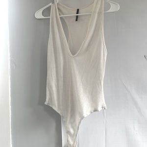 Deep V-Neck Thong Bodysuit